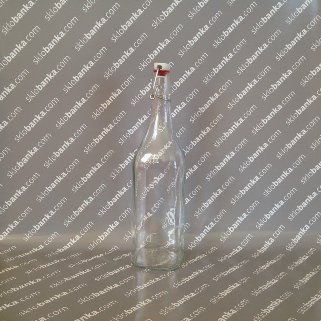 Пляшка скляна з бугельною кришкою КВАДРАТО 1,0 л 20 шт 