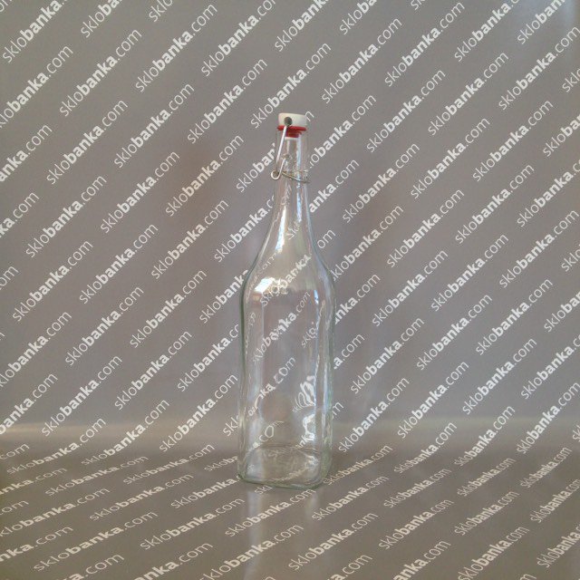 Бутылка стеклянная 1,0 л под бугельную крышку КВАДРАТО 