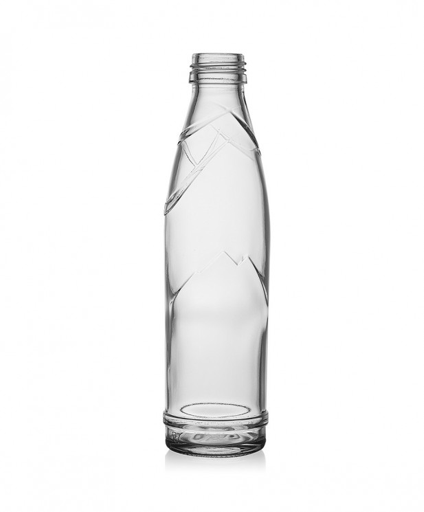 Пляшка скляна для води 200 мл прозора під кришку з різьбою 