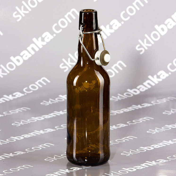 Бутылка пивная 0,5 л коричневая под бугельную крышку 